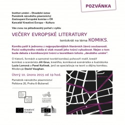 Večer evropské literatury na téma KOMIKS